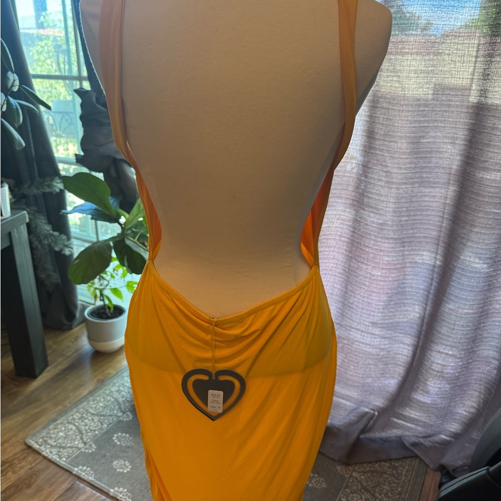 Club L London Bright Yellow Backless Dress